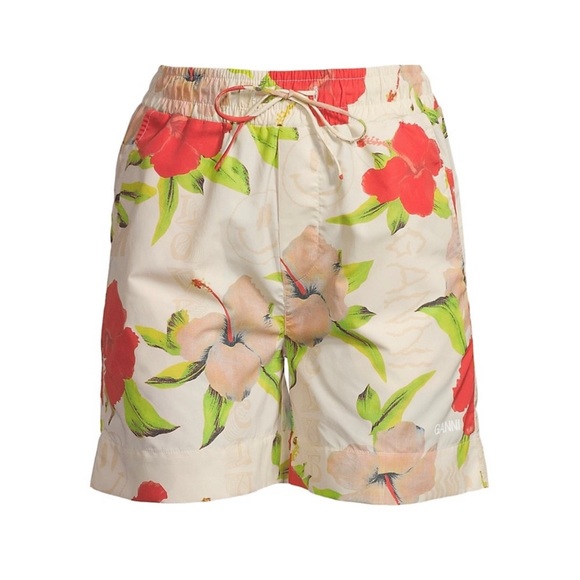 Ganni Floral Surfer Swim Shorts Sz 2 (US) NWT - Picture 2 of 9